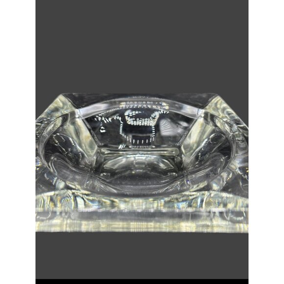 Vintage MCM Square Heavy Crystal Glass Covered Candy Dish Mid Century 6x6x4 - Picture 13 of 16